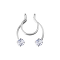 จิวจมูกแบบไม่ต้องเจาะ ทรงเกือกม้า หัวคริสตัล | Horseshoe Nose Cuff Crystal Detail