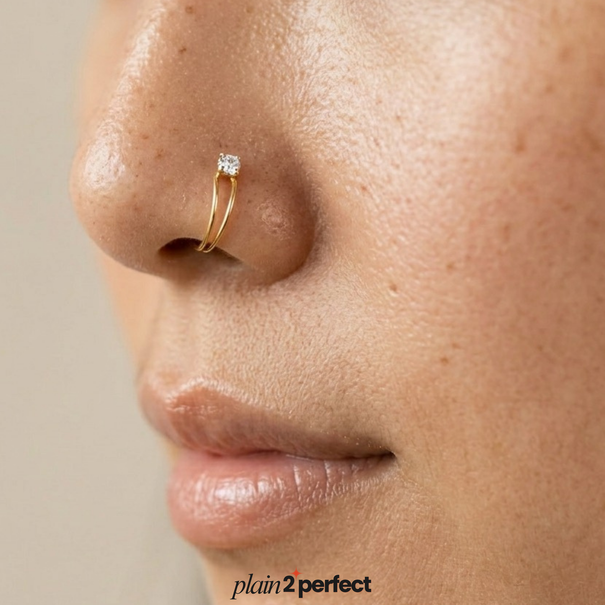 จิวจมูกไม่เจาะทรงโค้งเพชร เงินแท้ | Sterling Silver Curve CZ Nose Cuff