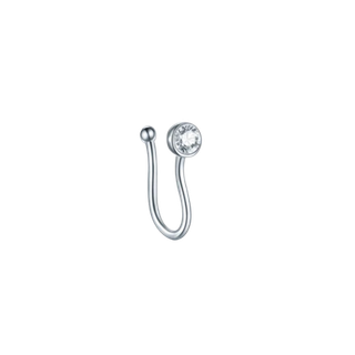 จิวจมูกแบบไม่ต้องเจาะ ทรงหนีบหัวเพชร | Crystal Clip Nose Cuff