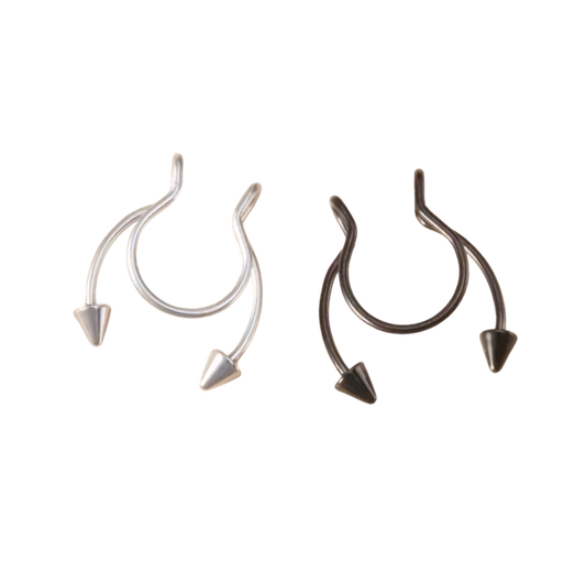 จิวจมูกแบบไม่ต้องเจาะ ทรงหยดน้ำปลายแหลม | Petal Edge Nose Cuff — Spike Drop