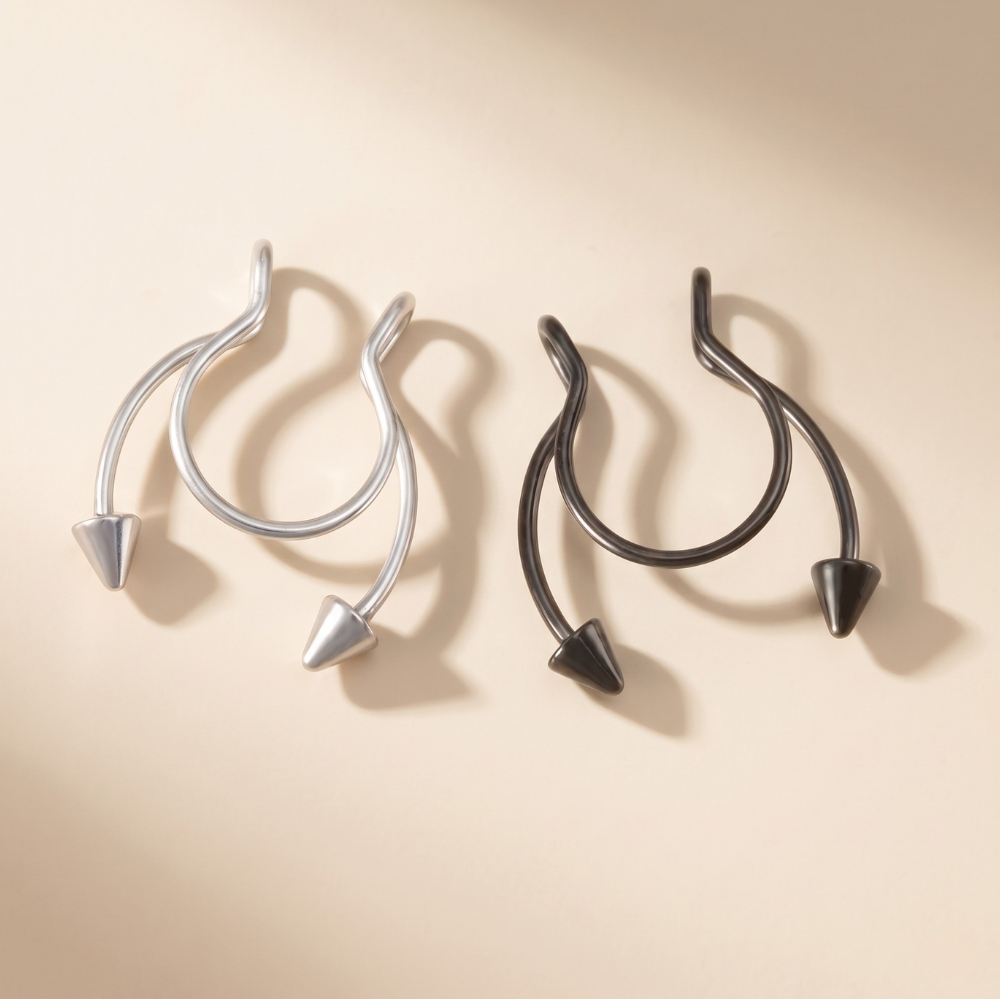 จิวจมูกแบบไม่ต้องเจาะ ทรงหยดน้ำปลายแหลม | Petal Edge Nose Cuff — Spike Drop