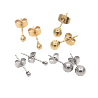 ต่างหู หัวกลม | Plain Ball Stud Earrings