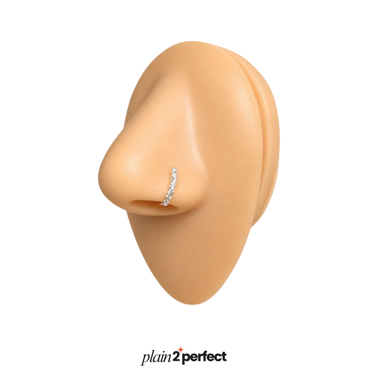 จิวห่วงเพชรเรียง เงินแท้ |  Sterling Silver Pavé Crystal Hoop Piercing