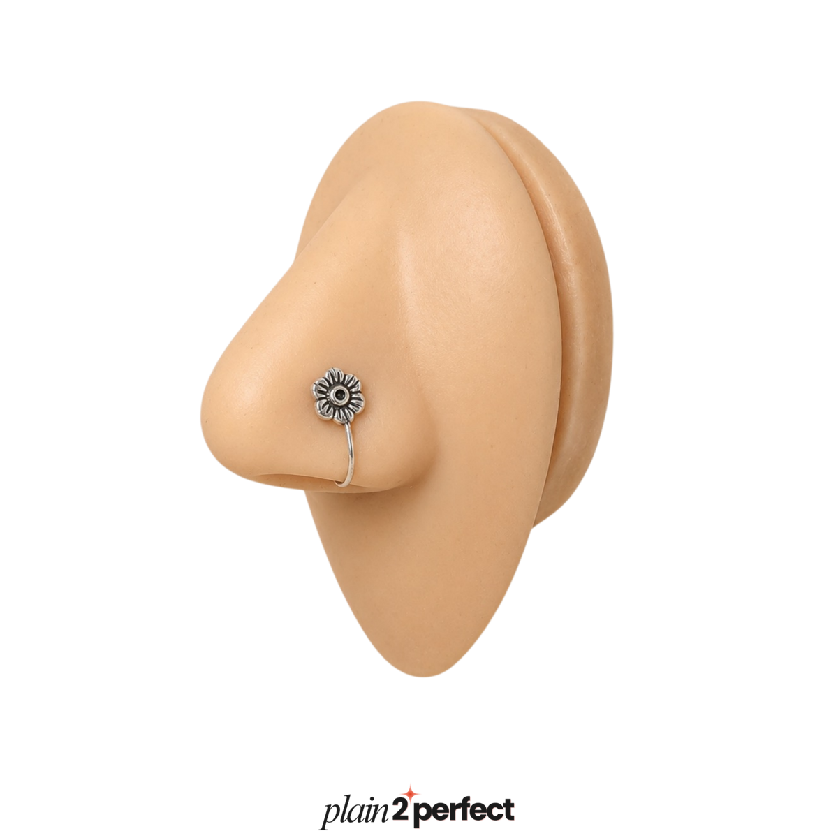 จิวจมูกไม่เจาะดอกเดซี่วินเทจ เงินแท้ | Sterling SilverOxidized Daisy Nose Cuff