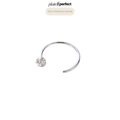 จิวห่วงดอกไม้เพชร เงินแท้ |  Sterling Silver Flower Crystal Hoop Piercing
