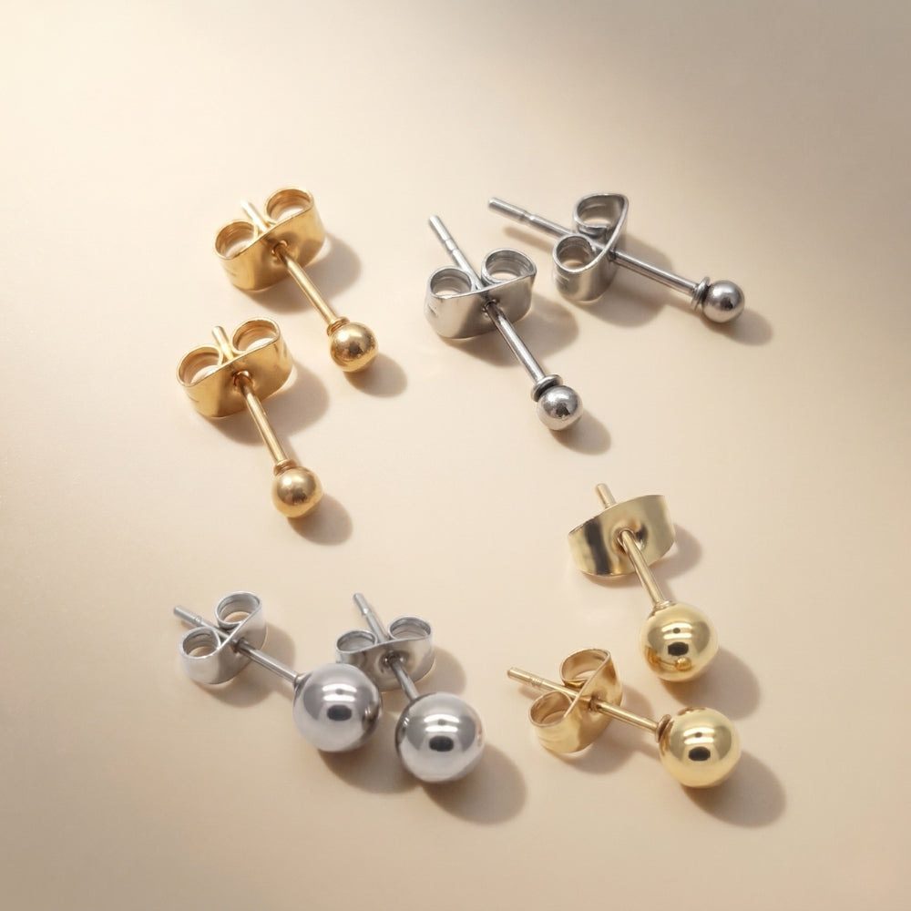ต่างหู หัวกลม | Plain Ball Stud Earrings