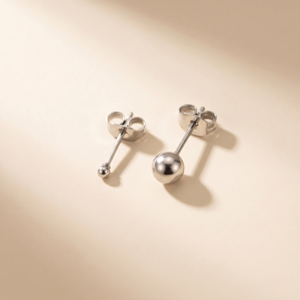 ต่างหู หัวกลม | Plain Ball Stud Earrings