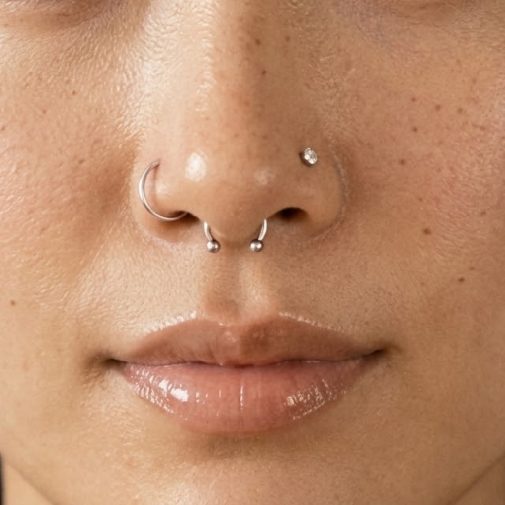 จิวจมูกเจาะจริง ทรงเกือกม้า | Horseshoe Piercing