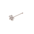 จิวจมูกแบบเจาะ ทรงก้านดอกไม้เพชร | Floral Crystal Nose Stud