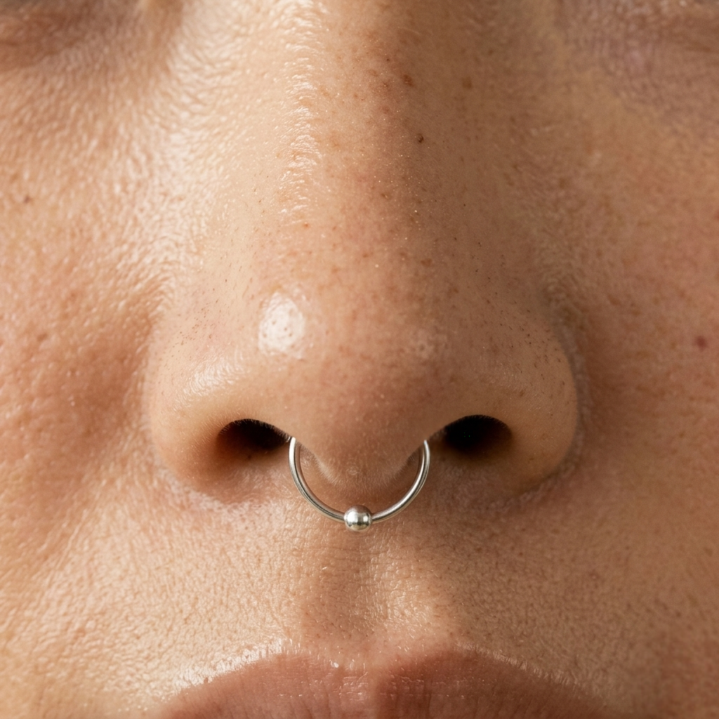 จิวจมูกแบบไม่ต้องเจาะ ทรง hookลูกตุ้ม | Hook Nose Cuff Drop Detail