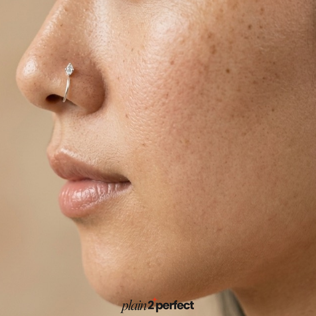จิวจมูกห่วงทรงเพชรมาคีส์ เงินแท้| Sterling Silver Marquise Crystal Hoop Piercing