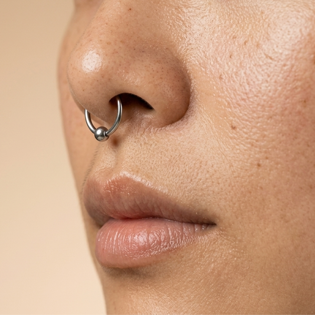 จิวห่วงลูกตุ้มแบบล็อค | Bead Hoop Piercing — Secure Fit
