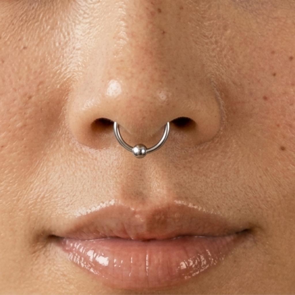 จิวห่วงลูกตุ้มแบบล็อค | Bead Hoop Piercing — Secure Fit