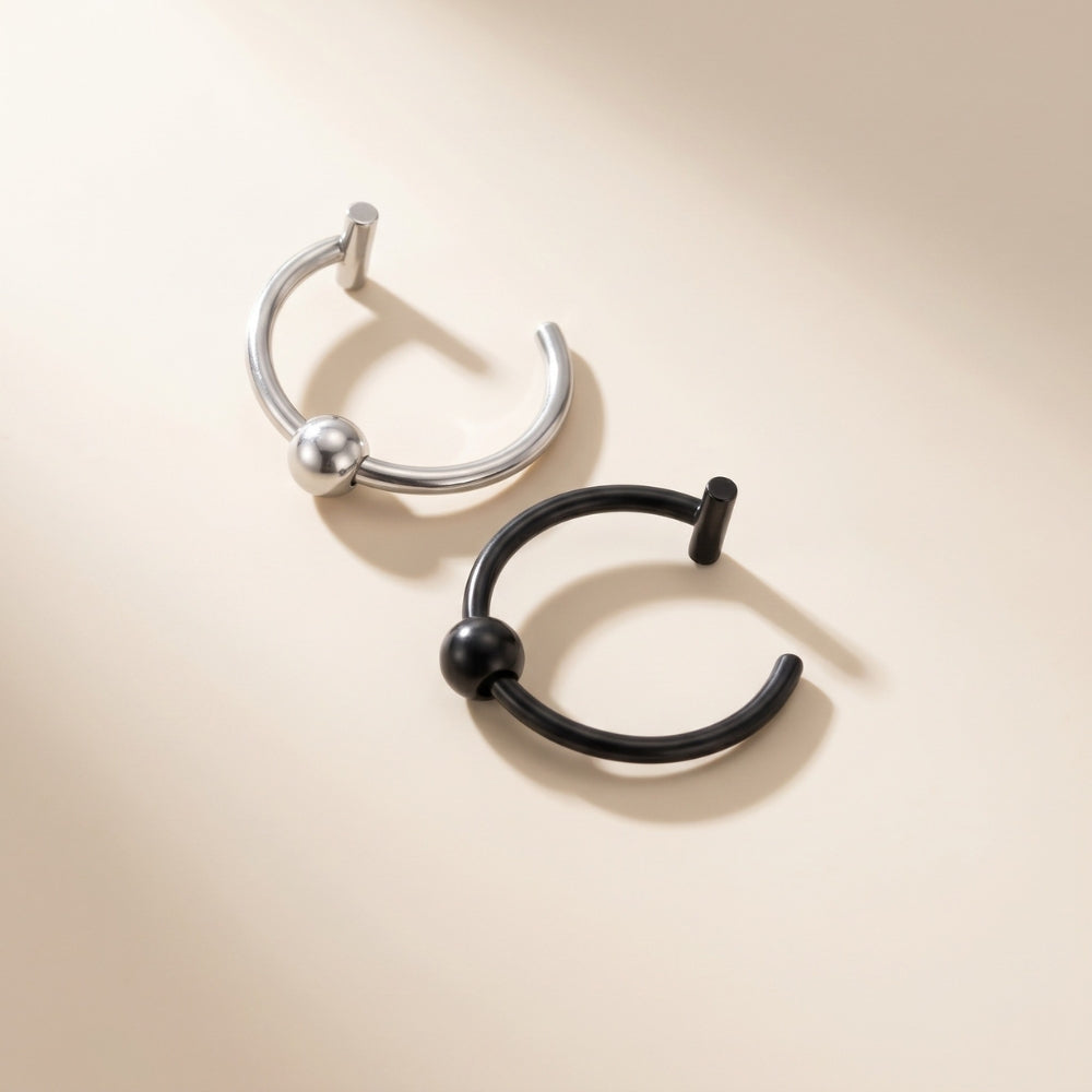 จิวจมูกแบบไม่ต้องเจาะ ทรง hookลูกตุ้ม | Hook Nose Cuff Drop Detail