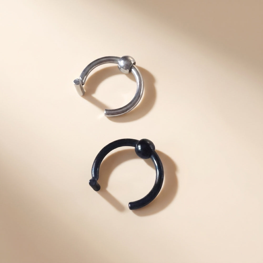 จิวจมูกแบบไม่ต้องเจาะ ทรง hookลูกตุ้ม | Hook Nose Cuff Drop Detail