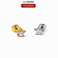 จิวหูดาวเพชร Flat Back | Titanium Star CZ Stud