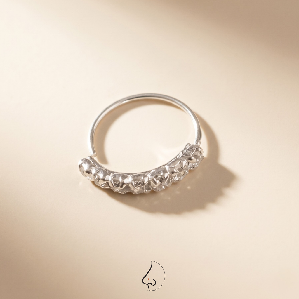 จิวห่วงเพชรเรียง เงินแท้ |  Sterling Silver Pavé Crystal Hoop Piercing
