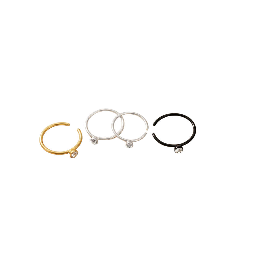 จิวห่วงบางพิเศษ หัวเพชร | Ultra Thin Crystal Hoop — Multi-Wear
