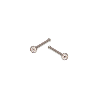 จิวจมูกแบบเจาะ ทรงก้าน หัวเพชร | Crystal Nose Stud